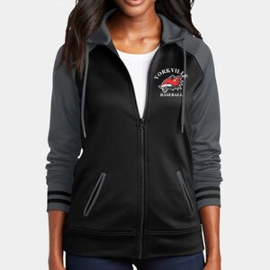 Ladies Sport Wick ® Varsity Fleece Full Zip Hooded Jacket Thumbnail